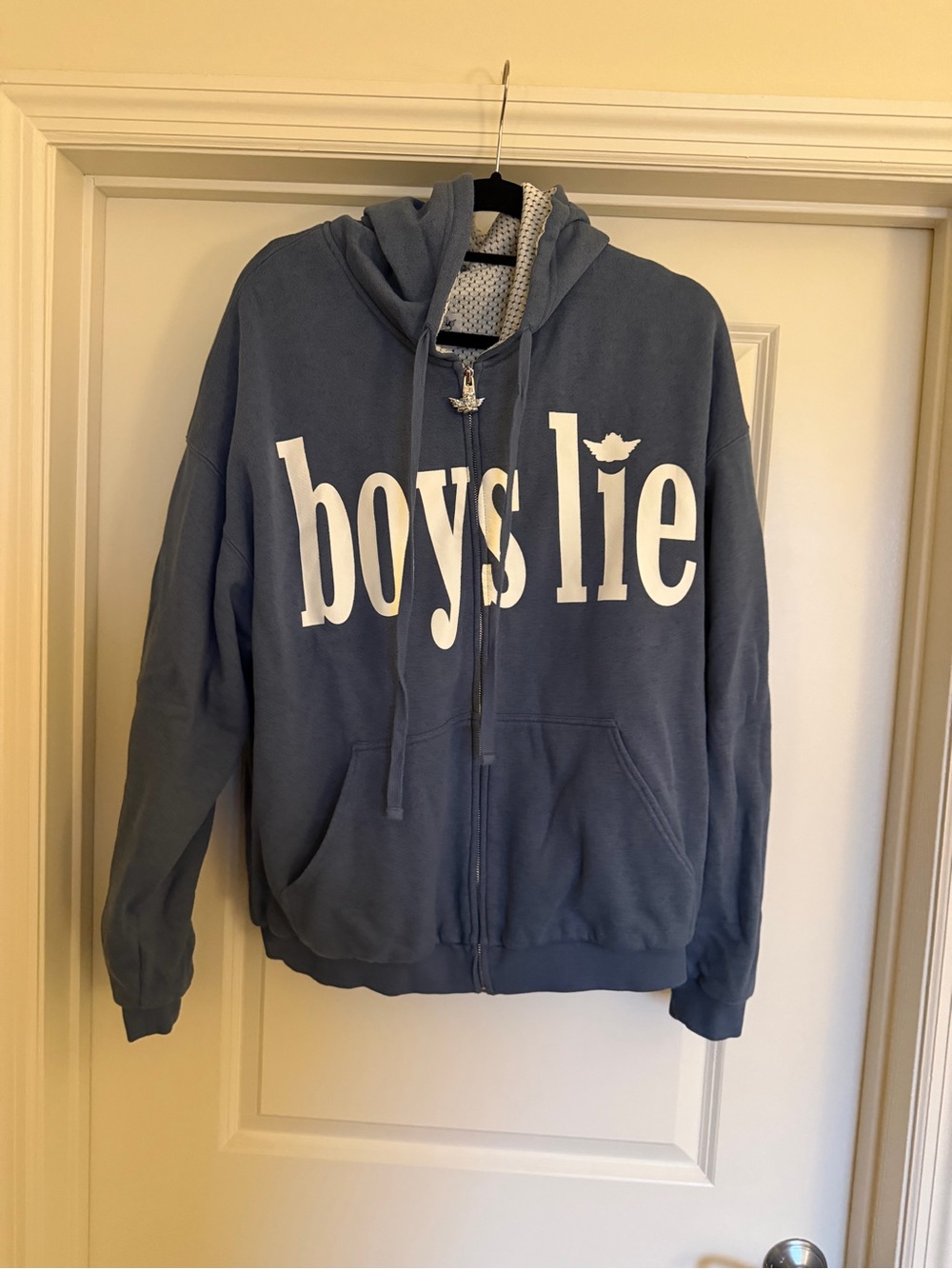 Blue 'boys lie' Zip-Up Hoodie Jacket